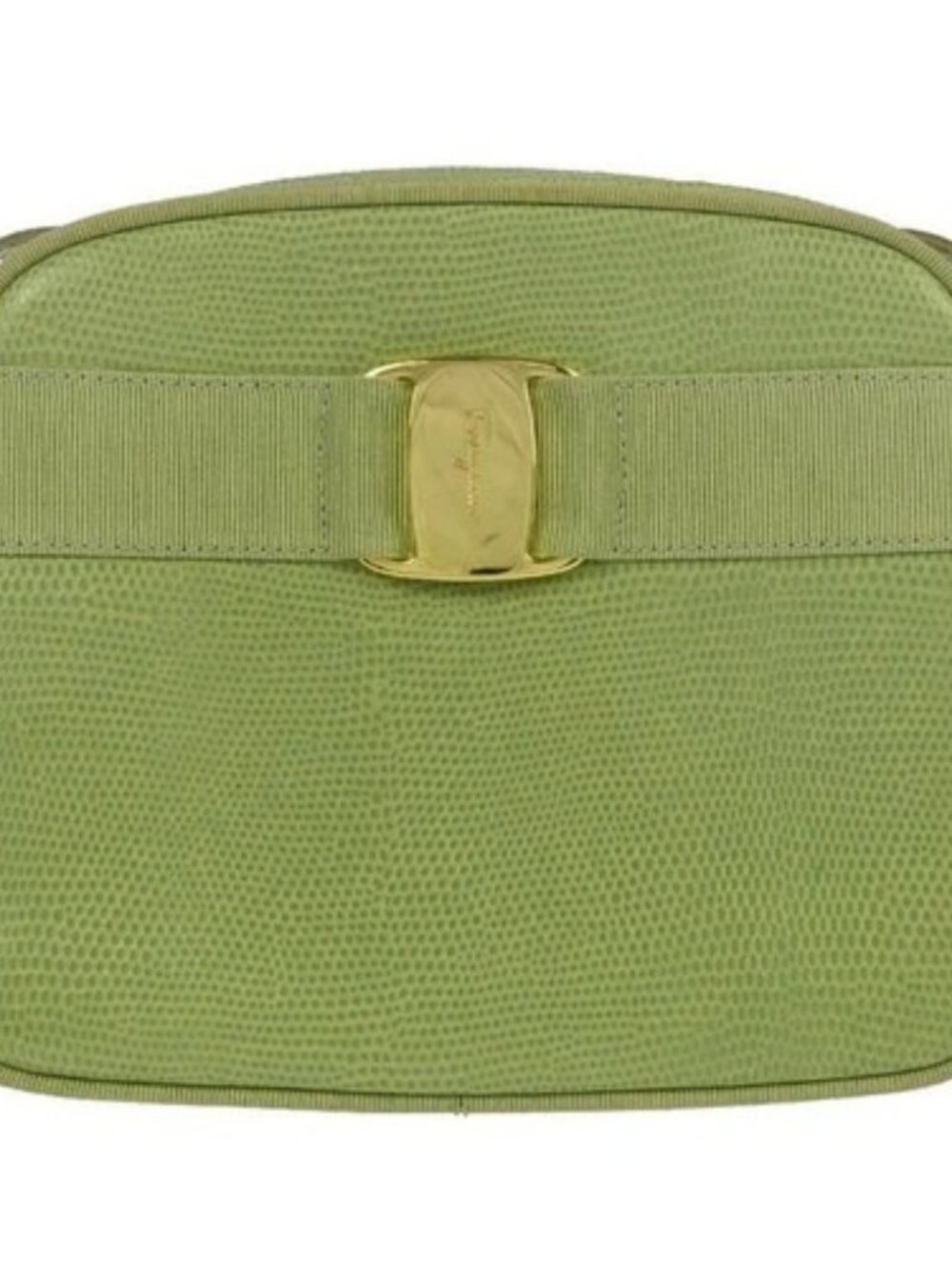 Salvatore Ferragamo Green Embossed Leather Vara Shoulder Bag D213096 136174